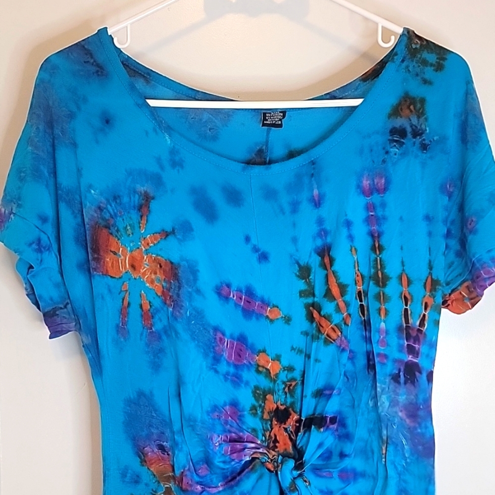 Blue Tie-Dyed Dress-Size S/M